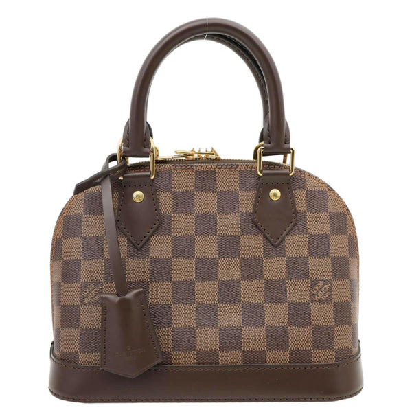 LOUIS VUITTON Alma BB Damier Ebene Crossbody Bag Brown
