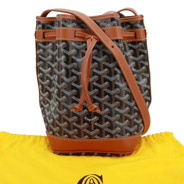 GOYARD Petit Flot Canvas Bucket Bag Black