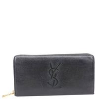 YVES SAINT LAURENT Belle De Jour Chevre Leather Zip Around Wallet Black
