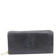 YVES SAINT LAURENT Belle De Jour Chevre Leather Zip Around Wallet Black