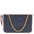 LOUIS VUITTON Double Zip Pochette Monogram Empreinte Crossbody Bag Navy Blue
