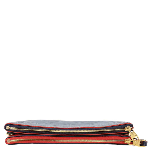 LOUIS VUITTON Double Zip Pochette Monogram Empreinte Crossbody Bag Navy Blue