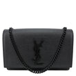 YVES SAINT LAURENT Kate Small Grain De Poudre Leather Crossbody Bag Black