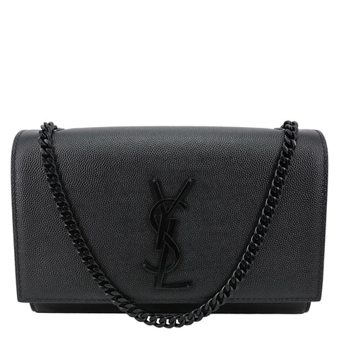 YVES SAINT LAURENT Kate Small Grain De Poudre Leather Crossbody Bag Black