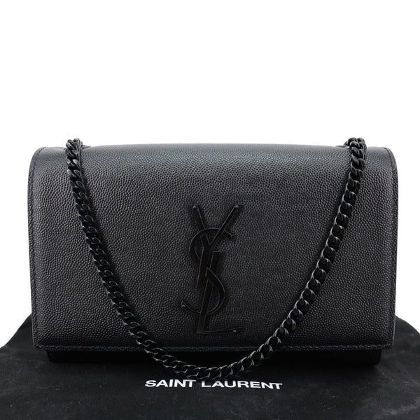 YVES SAINT LAURENT Kate Small Grain De Poudre Leather Crossbody Bag Black