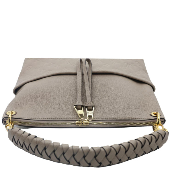 LOUIS VUITTON Maida Monogram Empreinte Leather Hobo Shoulder Bag Beige