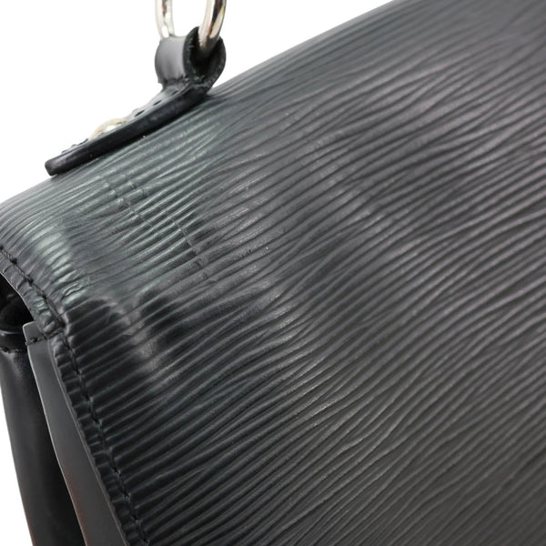 LOUIS VUITTON Cluny MM Epi Leather Top Handle Shoulder Bag Black