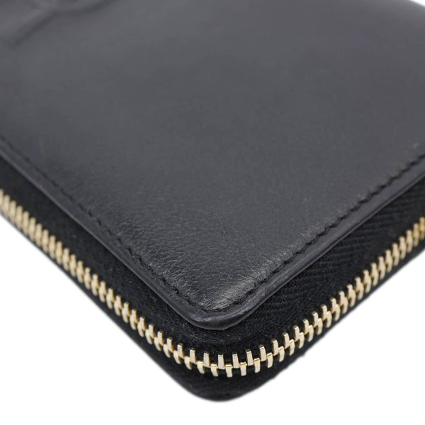 YVES SAINT LAURENT Belle De Jour Chevre Leather Zip Around Wallet Black