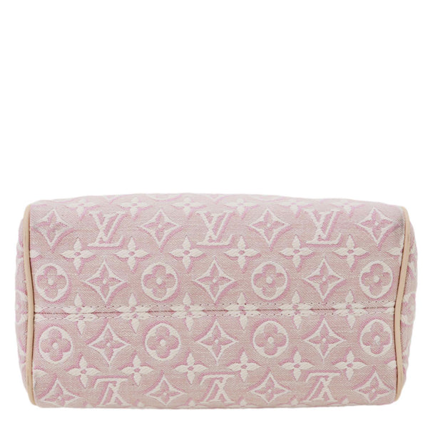 LOUIS VUITTON Speedy 20 Bandouliere Monogram Emblème Canvas Shoulder Bag Rose Ruban