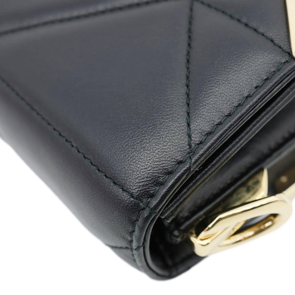 PRADA Quilted Nappa Stitched Leather Crossbody Bag Black