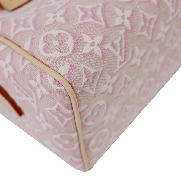 LOUIS VUITTON Speedy 20 Bandouliere Monogram Emblème Canvas Shoulder Bag Rose Ruban