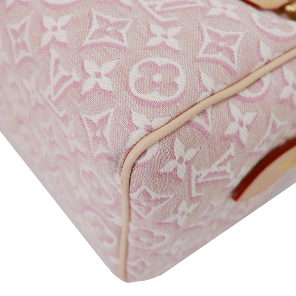 LOUIS VUITTON Speedy 20 Bandouliere Monogram Emblème Canvas Shoulder Bag Rose Ruban