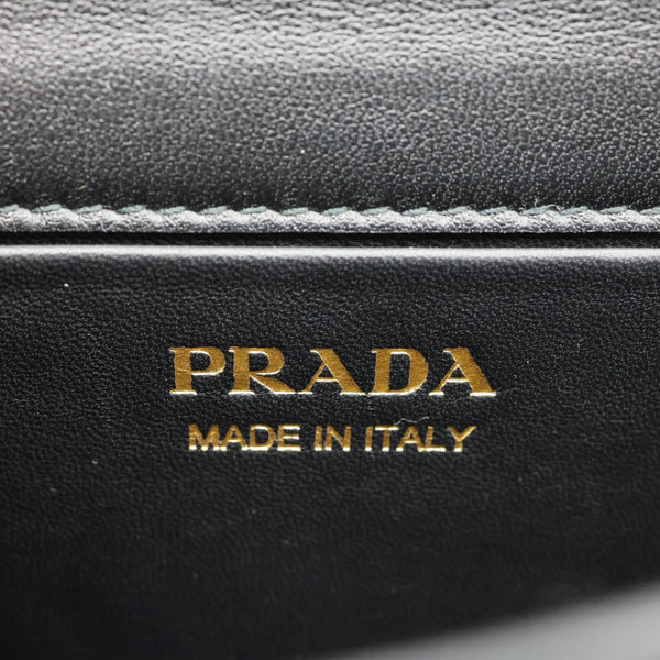 PRADA Quilted Nappa Stitched Leather Crossbody Bag Black