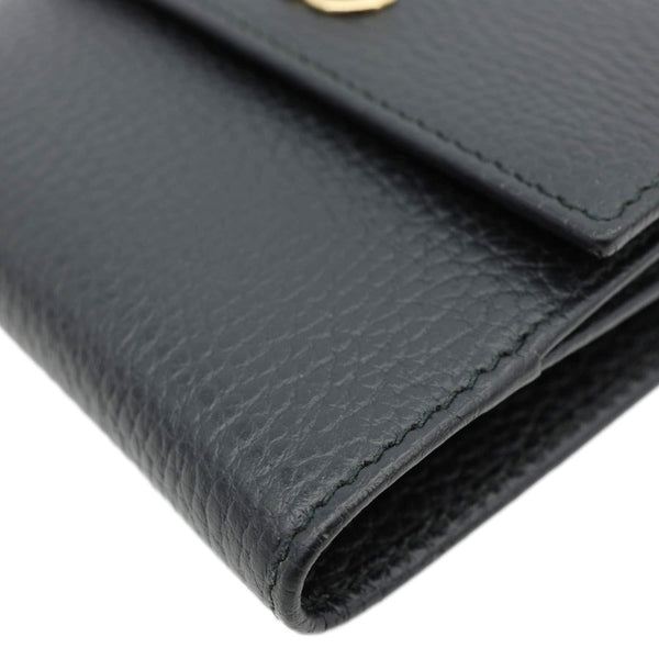 GUCCI GG Marmont Small Leather Bifold Wallet Black 456122