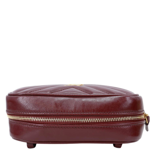 YVES SAINT LAURENT Lou Calfskin Leather Crossbody Belt Bag Burgundy