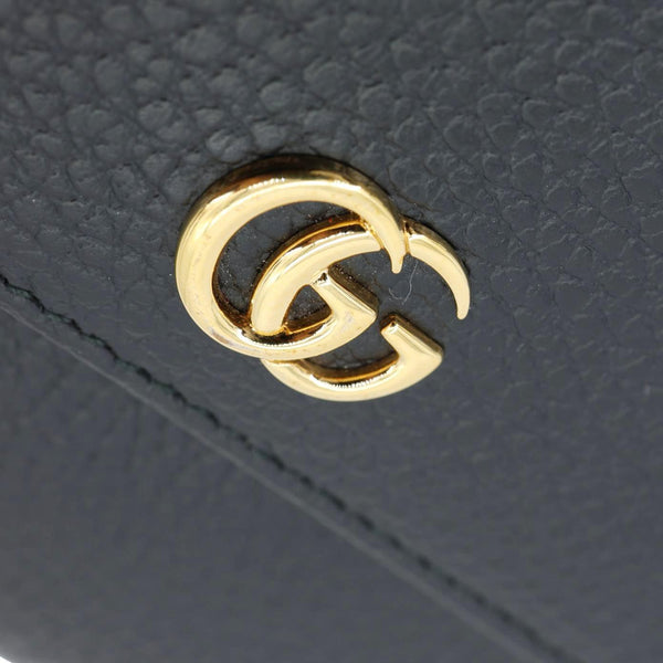 GUCCI GG Marmont Small Leather Bifold Wallet Black 456122