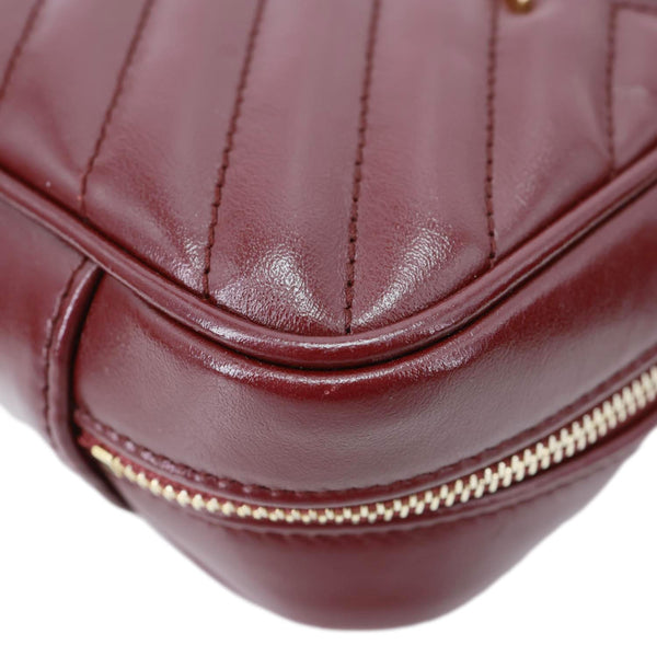 YVES SAINT LAURENT Lou Calfskin Leather Crossbody Belt Bag Burgundy