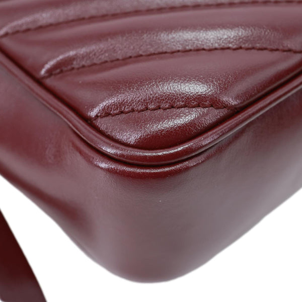 YVES SAINT LAURENT Lou Calfskin Leather Crossbody Belt Bag Burgundy