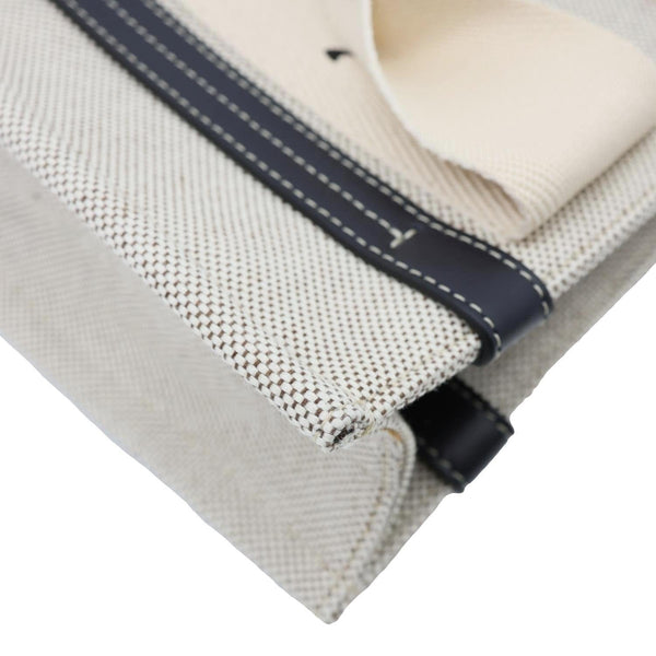 CHLOE Woody Small Linen Canvas Tote Bag Off White