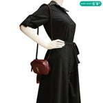 YVES SAINT LAURENT Lou Calfskin Leather Crossbody Belt Bag Burgundy