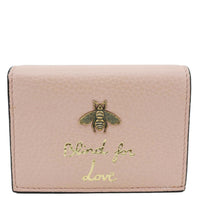GUCCI Cellarius Blind for Love Animalier Leather Card Case Pink 460185