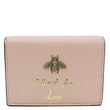 GUCCI Cellarius Blind for Love Animalier Leather Card Case Pink 460185
