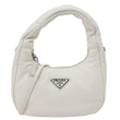 PRADA Padded Nappa Leather Hobo Bag White