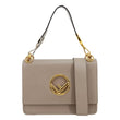FENDI Kan I F Leather Shoulder Bag Grey