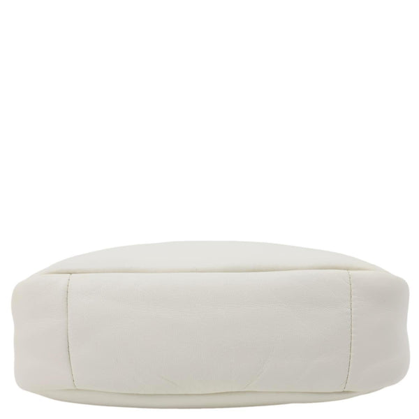 PRADA Padded Nappa Leather Hobo Bag White