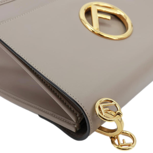 FENDI Kan I F Leather Shoulder Bag Grey