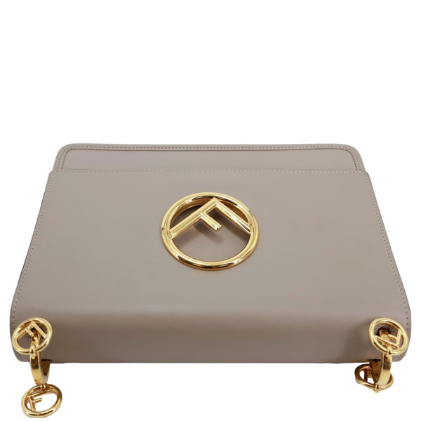 FENDI Kan I F Leather Shoulder Bag Grey