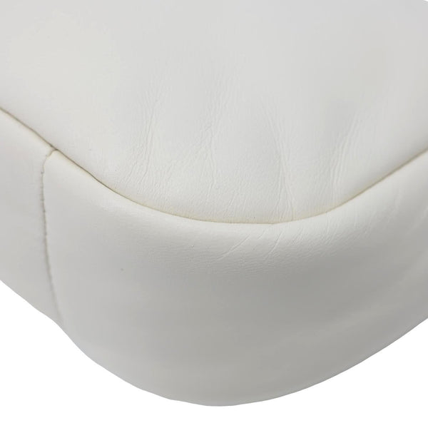 PRADA Padded Nappa Leather Hobo Bag White