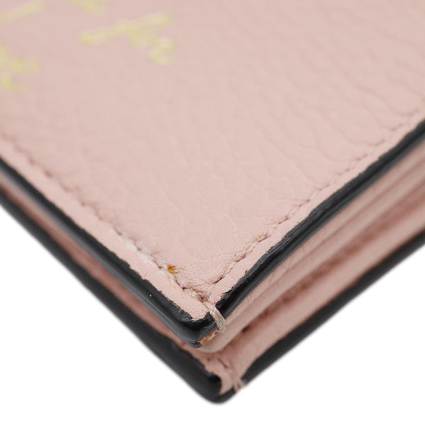 GUCCI Cellarius Blind for Love Animalier Leather Card Case Pink 460185