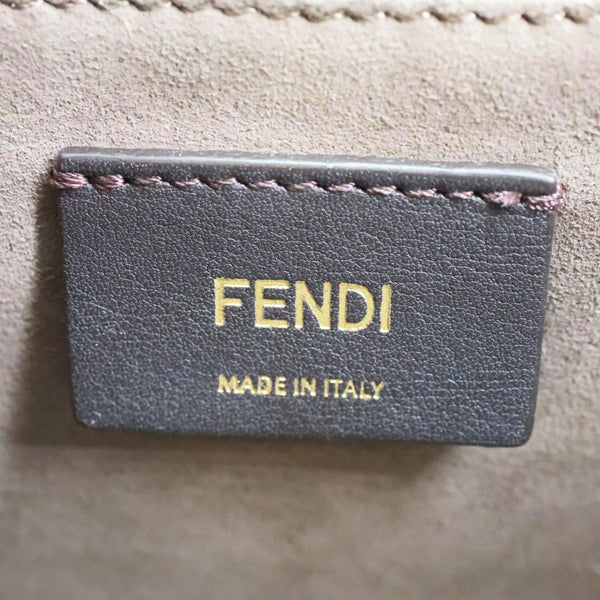 FENDI Kan I F Leather Shoulder Bag Grey