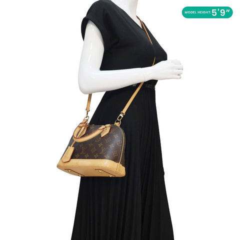 LOUIS VUITTON Alma BB Monogram Canvas Crossbody Bag Brown