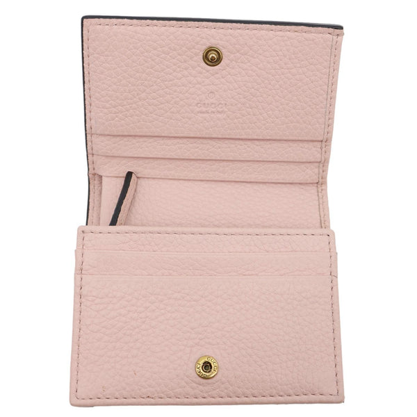 GUCCI Cellarius Blind for Love Animalier Leather Card Case Pink 460185