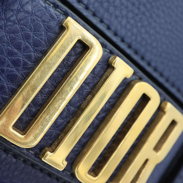 CHRISTIAN DIOR Dio(r)evolution Flap Calfskin Crossbody Bag Navy Blue