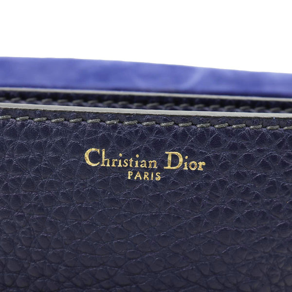CHRISTIAN DIOR Dio(r)evolution Flap Calfskin Crossbody Bag Navy Blue