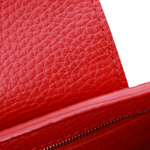 LOUIS VUITTON Capucines BB Taurillon Leather Satchel Crossbody Bag Red