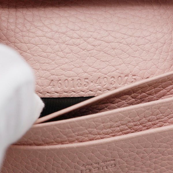 GUCCI Cellarius Blind for Love Animalier Leather Card Case Pink 460185