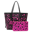 LOUIS VUITTON x YK Neverfull MM Infinity Dots Empreinte Leather Tote Bag Fuchsia