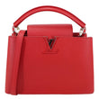 LOUIS VUITTON Capucines BB Taurillon Leather Satchel Crossbody Bag Red