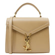 YVES SAINT LAURENT Cassandra Mini Leather Shoulder Bag Beige
