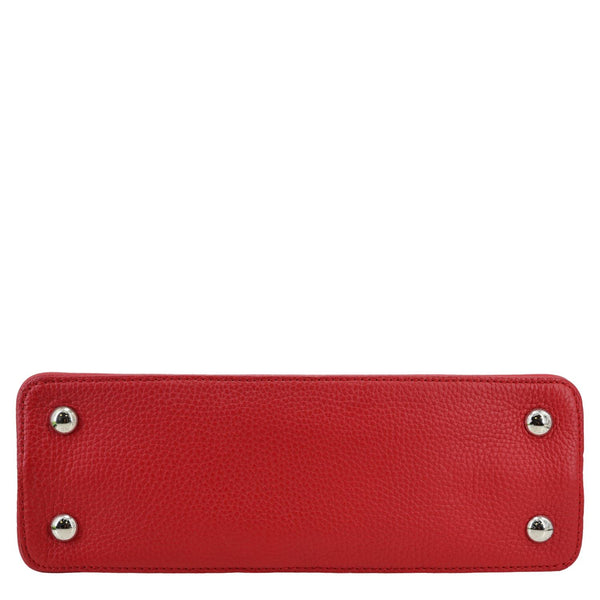 LOUIS VUITTON Capucines BB Taurillon Leather Satchel Crossbody Bag Red