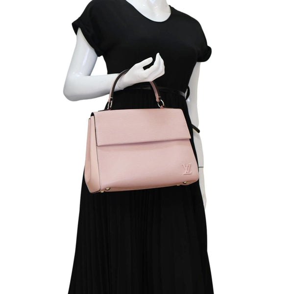 LOUIS VUITTON Cluny MM Epi Leather Top Handle Crossbody Bag Rose Ballerine