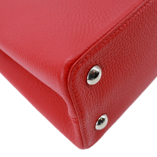 LOUIS VUITTON Capucines BB Taurillon Leather Satchel Crossbody Bag Red