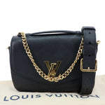LOUIS VUITTON Lockme Oxford Grained Leather Crossbody Bag Black