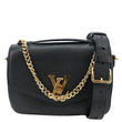 LOUIS VUITTON Lockme Oxford Grained Leather Crossbody Bag Black