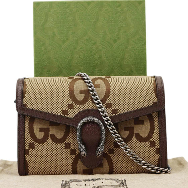 GUCCI Dionysus GG Jumbo Canvas Crossbody Bag Beige 401231