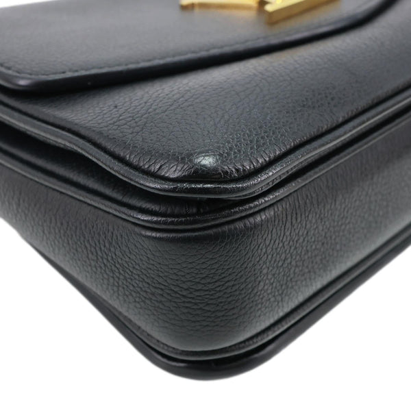 LOUIS VUITTON Lockme Oxford Grained Leather Crossbody Bag Black
